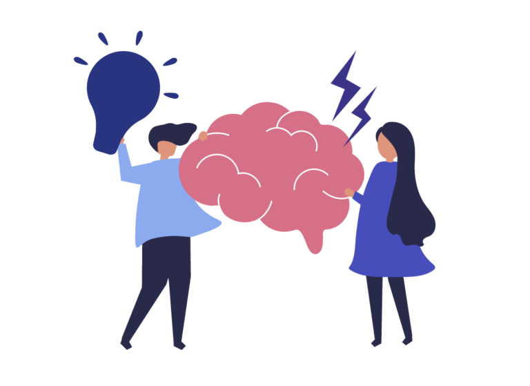 Illustration of a therapist nurturing a child's mind